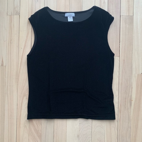 Principles Tops - VINTAGE - Black Velvet Sleeveless Top